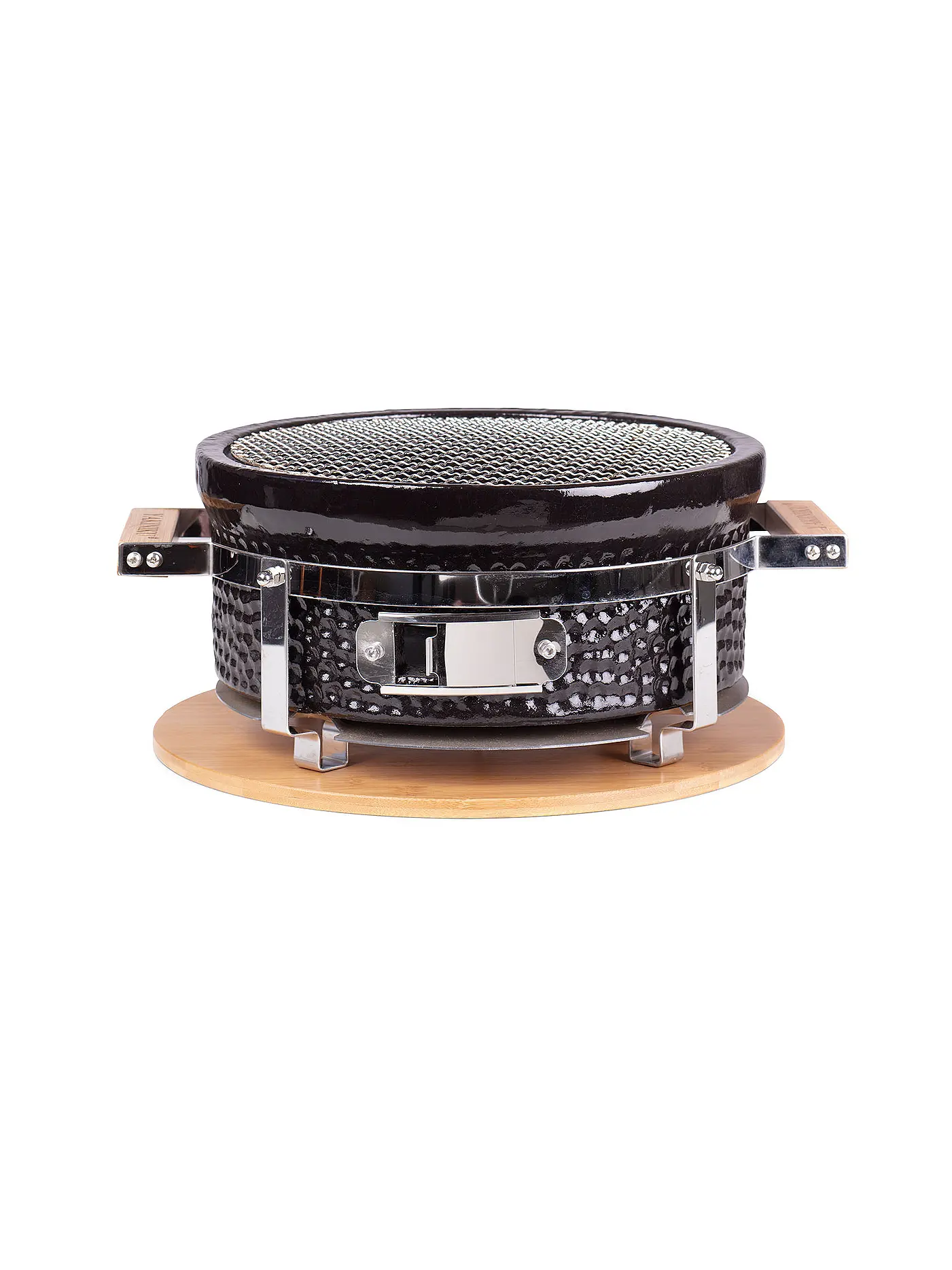 YAKINIKU | Holzkohlegrill Shichirin rund Keramik/Edelstahl Schwarz 30cm | 